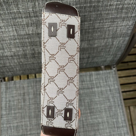 Vintage Y2K Lauren Ralph Lauren Monogram Cotton Canvas Mini Shoulder Bag - Picture 2 of 9